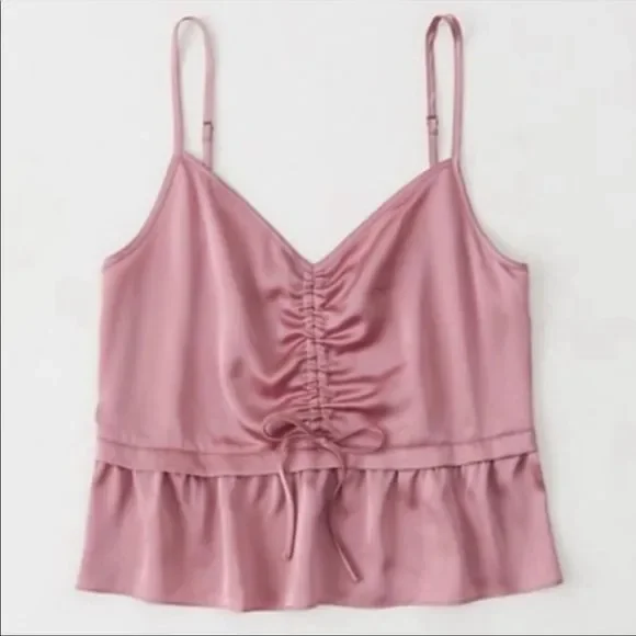 Sold on C🎉Abercrombie & fitch satin rose pink top - Picture 2 of 11